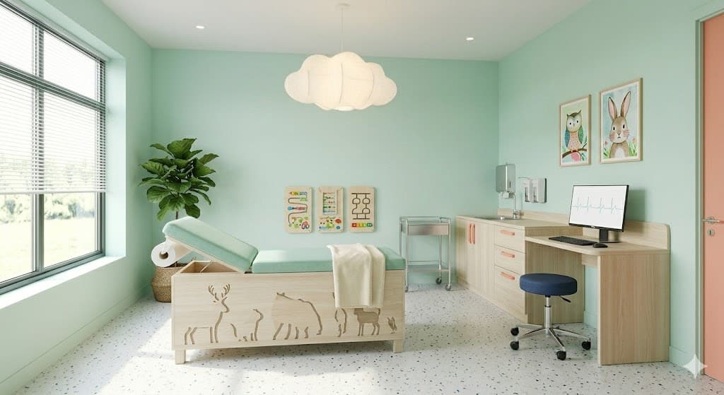 Behandlungszimmer einer Kinderarztpraxis