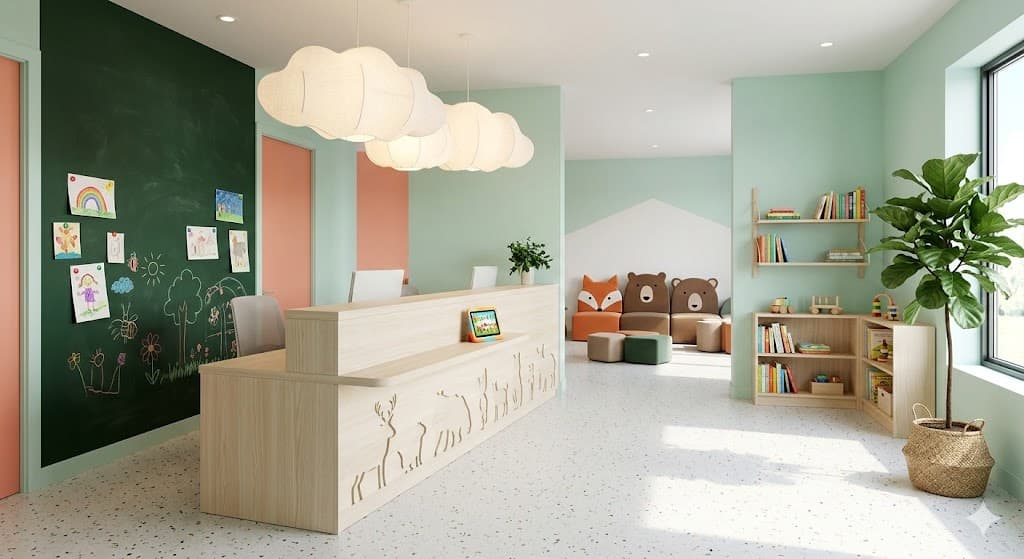 Empfangsbereich einer Kinderarztpraxis