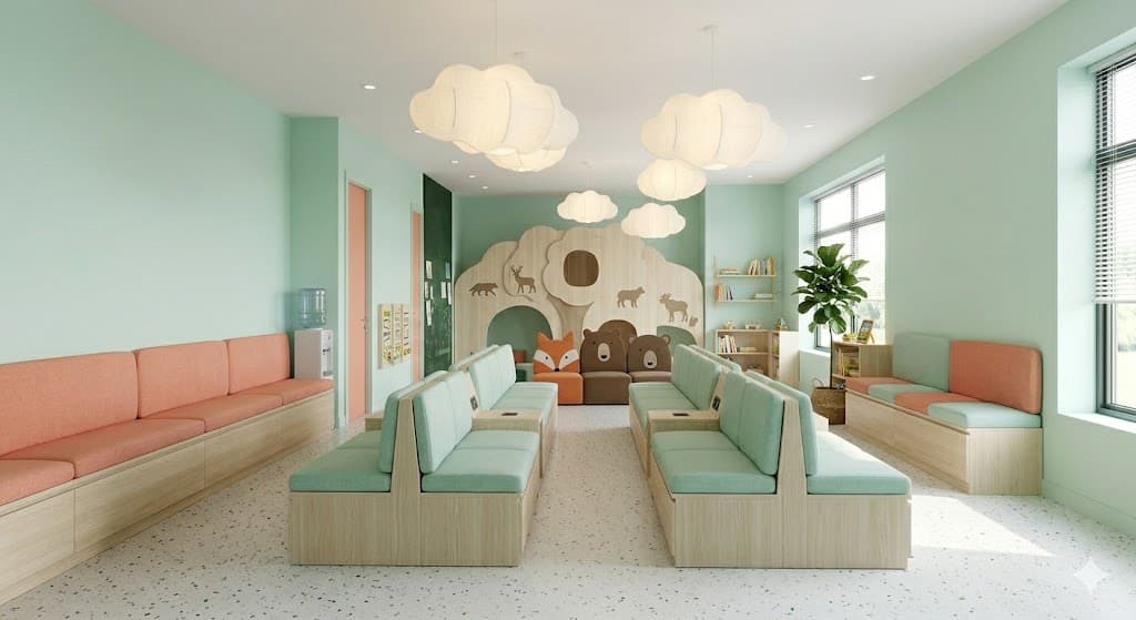 Wartezimmer einer Kinderarztpraxis