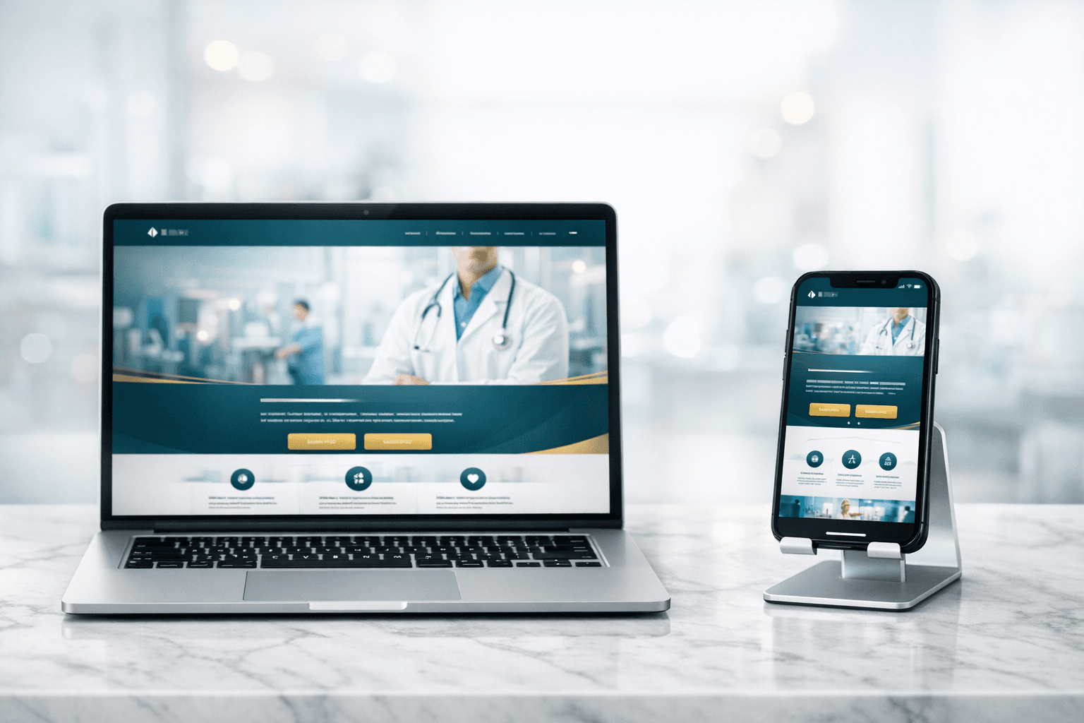 Webentwicklung einer modernen Praxiswebsite auf verschiedenen Geraeten