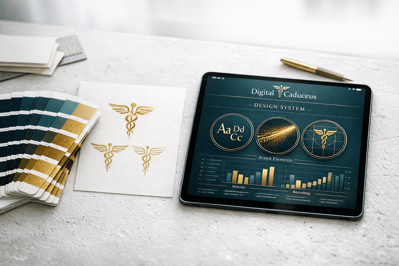 Branding und Design einer Arztpraxis mit klarer visueller Identitaet